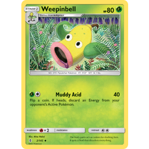 Weepinbell 2/145 Pokemon TCG Sun & Moon Guardians Rising