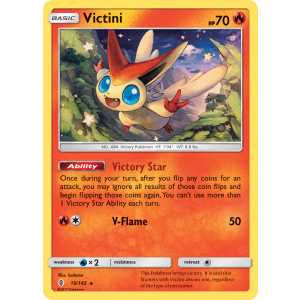 Rare Holo Victini 10/145 Pokemon TCG Sun & Moon Guardians Rising