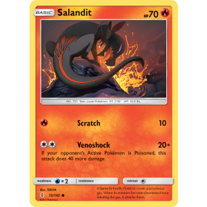 Salandit 15/145 Pokemon TCG Sun & Moon Guardians Rising