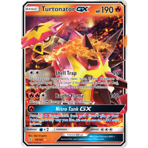 Rare Holo GX Turtonator-GX 18/145 Pokemon TCG Sun & Moon Guardians Rising