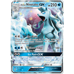 Rare Holo GX Alolan Ninetales-GX 22/145 Pokemon TCG Sun & Moon Guardians Rising