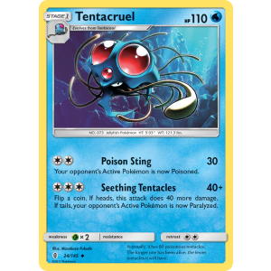 Tentacruel 24/145 Pokemon TCG Sun & Moon Guardians Rising