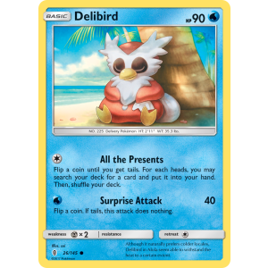 Delibird 26/145 Pokemon TCG Sun & Moon Guardians Rising