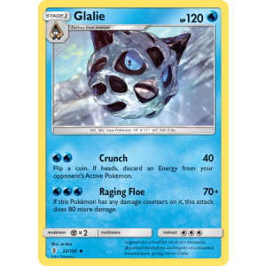 Glalie 32/145 Pokemon TCG Sun & Moon Guardians Rising