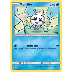 Vanillite 33/145 Pokemon TCG Sun & Moon Guardians Rising