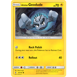 Alolan Geodude 40/145 Pokemon TCG Sun & Moon Guardians Rising