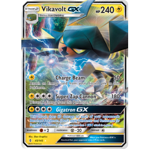 Rare Holo GX Vikavolt-GX 45/145 Pokemon TCG Sun & Moon Guardians Rising