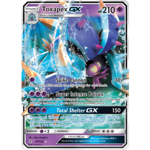 Rare Holo GX Toxapex-GX 57/145 Pokemon TCG Sun & Moon Guardians Rising