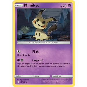 Rare Holo Mimikyu 58/145 Pokemon TCG Sun & Moon Guardians Rising