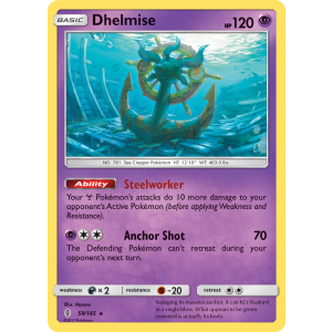 Rare Holo Dhelmise 59/145 Pokemon TCG Sun & Moon Guardians Rising